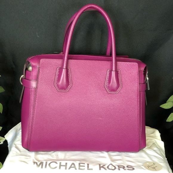 MICHAEL KORS💥NWT~SOLD OUT💥Garnet Belted Medium Satchel - Picture 4 of 8